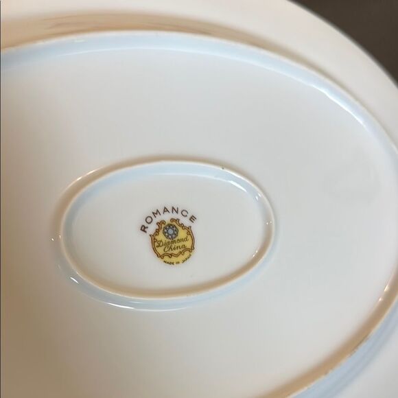 Diamond China Romance Cream and Green Floral Dinnerware Serving Plate - Picture 2 of 6